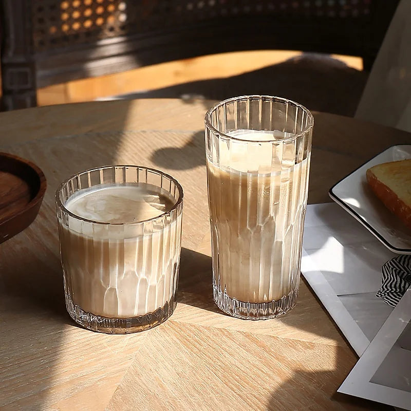 Glass Tumbler Korean Style English Letter Glass Mug Heat Resistant Glass Clear Tumbler Waterbottle Tea Cup Coffee Mug Tumblers
