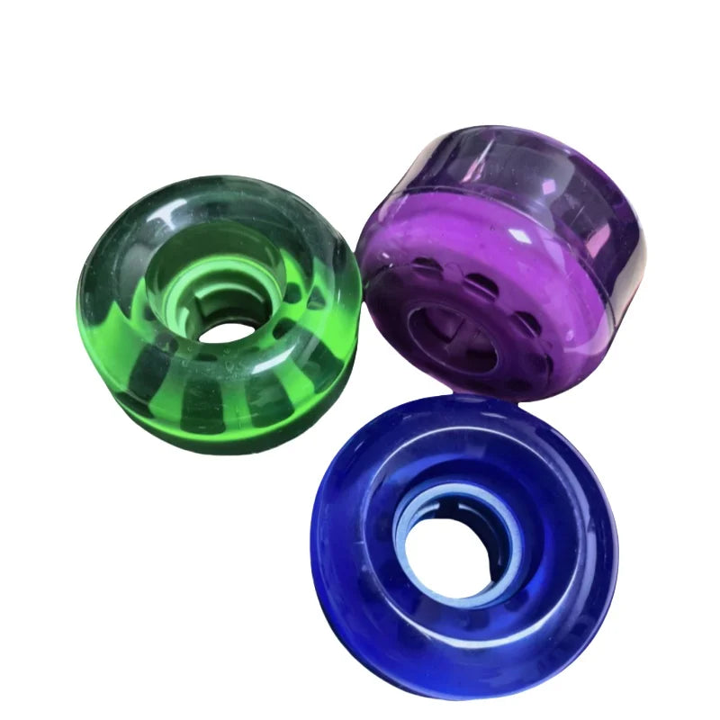 Transparent Black Core 62-38/39mm High Rebound PU Longboard Skateboard Wheels Outdoor Adjustable Inline