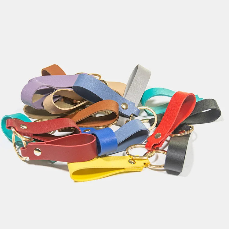 High Quality PU Leather Keychain Leather Key Chain Men Women Car Key Strap Waist Keyringsleather Keychain