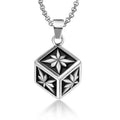 Manufacture Wish Hot Custom Cubic Design Pendant 316l Stainless Steel Flower Dice Fine Necklace for Women Men Jewelry