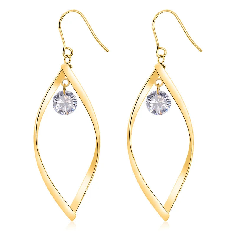 Premium OEM Jewelry Manufacturing Mirror Finish Simple Polished Stainless Steel Earrings for Women