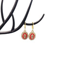 2025 New Design Women Jewelry Virgin Mary Pearl Heart Drop Women Gift Red pink White Colors Earrings