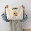 Stylish Casual Eco-friendly Outdoor Cotton Letter Carry Tote Bag Screen Logo Custom Printing Thick Canvas Shoulder Bag Gifts