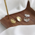 Trendy Personalized Irregular Shape for Women 925 Sterling Silver 18k Gold Stud Earrings