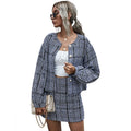 CL-0760 New Latest Hot Sales Fashion Casual All-match Tweed Pearl Button Short Plaid Coat Retro Women Cardigan Coats and Jackets