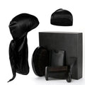 Private Label Classic Wood Foldable Beard Grooming Kit for Black Men with 360 Curved Brush Durags Laser Technology for Home Use