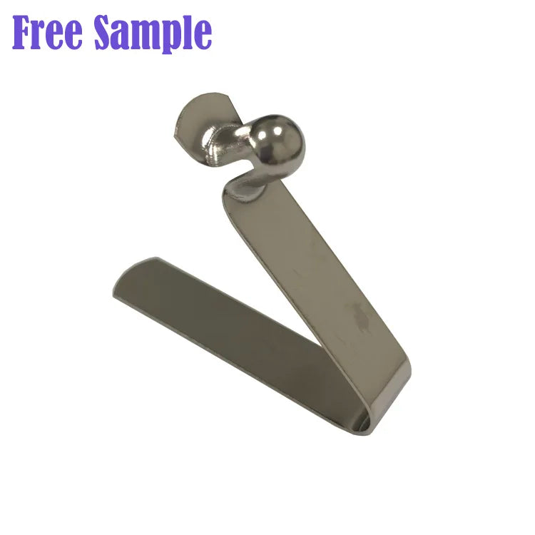 Custom V Shape Push Pole Clips Spring Tent Lock Flat Metal Clamps Dual Head Snap Button Spring Clip for Round Tubes