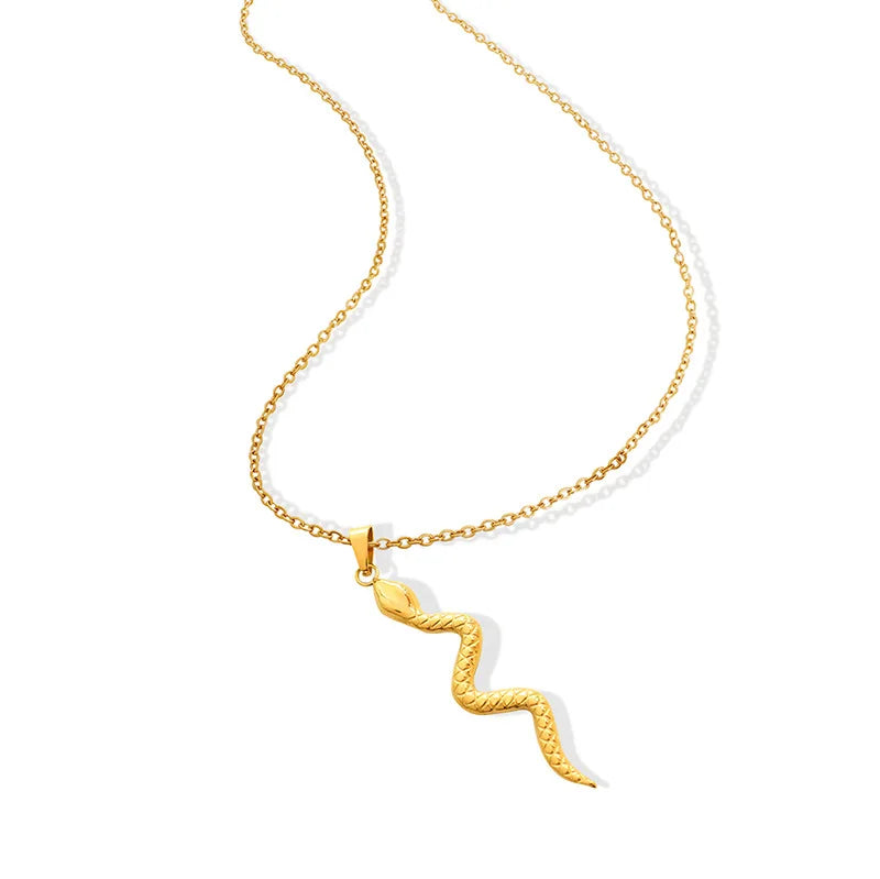 Custom Wholesale Punk Snake Design Pendant Men Women Neck Jewelry Fashion Statement Necklace
