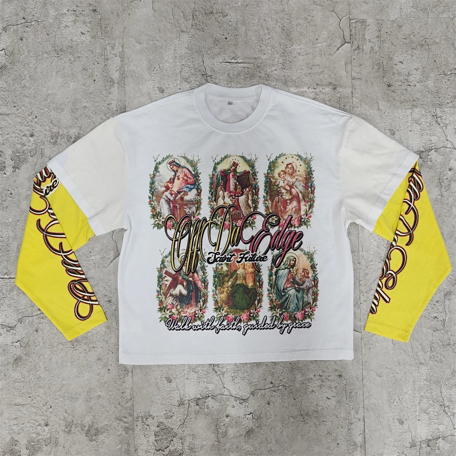 US Free Tax Custom Heavy Weight Cotton Waffle T-shirt Double Layer Long Sleeve t Shirt DTG Print Oversized Unisex Tee