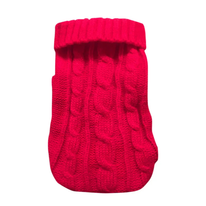 Luxury Knitted Pet Winter Weaning Clothes for Small Medium Dogs Chihuahua Puppy Sweater Pure Color Sweater