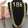 New Gold Jewelry Fashion Necklace 18K Gold Plated Men's 6MM Hip Hop Necklace