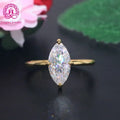 Fine Mossanite Jewelry Silver /9k/14k/18k Solid Yellow Gold Engagement Wedding Rings Marquise Cut Moissanite Diamond Ring