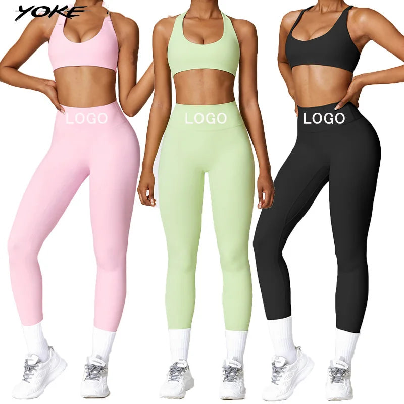 Yoke Best Fashion Seamless Fitness Sweatsuit Activewear Wear Women Sport Yoga Pants Sets Workout Sets for Women