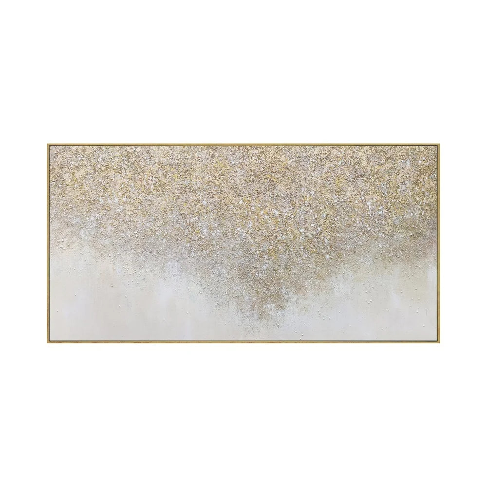 Handpainted 3D Solid Real Stone Wall Art Decor Modern Art Acrylic Gold Foil Abstract Oil Painting on Canvas