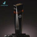 Custom Black Crystal Trophy Creative Cup for Outstanding Company Employee Christmas Honor Medal Souvenir with Engraving