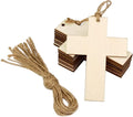 Tailai Unfinished Wood Cutout Cross Shaped Wood Pieces for Wooden Craft DIY Projects Sunday School Church Home Decoration.