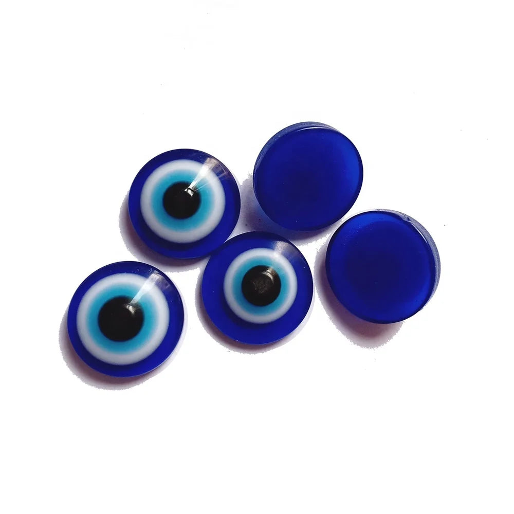 Factory Wholesale Flat Back Blue Turkish Evil Eye Stones Beads Resin Evil Eye