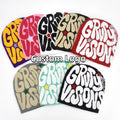Hip Hop Custom Letter Logo Winter Warm Y2k Spider Web Jacquard Cuffless Acrylic Knitted Hat Beanie