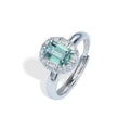 Customized White Gold Plated 925 Sterling Silver Gra Moissanite Luxury Designer Engagement Wedding Green Diamond Mossanite Rings