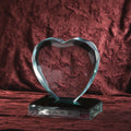 WZ Factory Wholesale Custom Blank Heart Laser Engraving Crystal Glass Trophy Crystal Photo Frame for Souvenir