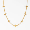 Clioro Daily Waterproof Gold PVD Plated Stainless Steel Necklace Delicate Shiny Chain Fashion Necklace for Women Gift