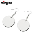 Sublimation Double-sided Round Heat Press Transfer MDF Earrings Jewelry with Customized Color & Logo for Promotion Gifts