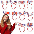 American Independence Day Headband Patriotic National Flag Heart Red White Blue Hair Accessory for Women Girls Party Decoration