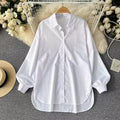 One Size New Korean Version of Lazy Style Design for Spring and Autumn Mid Length Sun protection Shirt