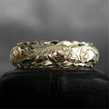 Hot Selling Rose Gold Plated Flower Rings Carved Rose Couple Rings for Couple