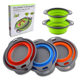 Convenient Kitchen Sink Collapsible Drain Basket Plastic Folding Colander Kitchen Strainer Filter for Washing Fruits Vegetables