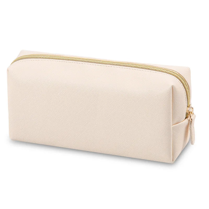 Wholesale Makeup Bag Gift Custom logo Private Label Small Grey Gold Makeup Bag Custom Logo Pu Leather Cosmetic Bags