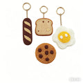 Bread Cookie and Simple Croissant-Shaped Beaded Keychain Handmade Creative Food Miyuki Bead Bag Charm Jewelry Accessory