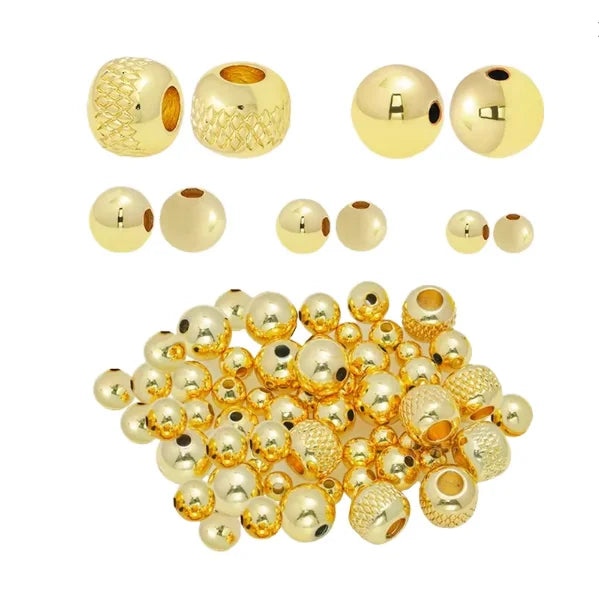 Wholesale Reticulated Beads Drilling Bead Diy Bracelet Necklace Brass Spacer Beads for Jewelry Making