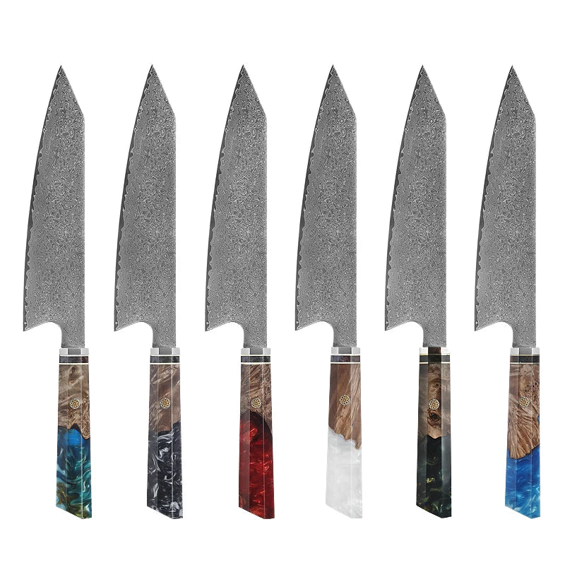 Resin Handle Damascus Kitchen Knife Chef Knife Vg10 Handmade Japanese Damascus Kitchen Cook Knife