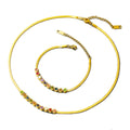 Stainless Steel Snake Bone Chain with  Zircon Stone Beads Charms Chain Necklace Bracelet Anklet Available for Women Jewelry