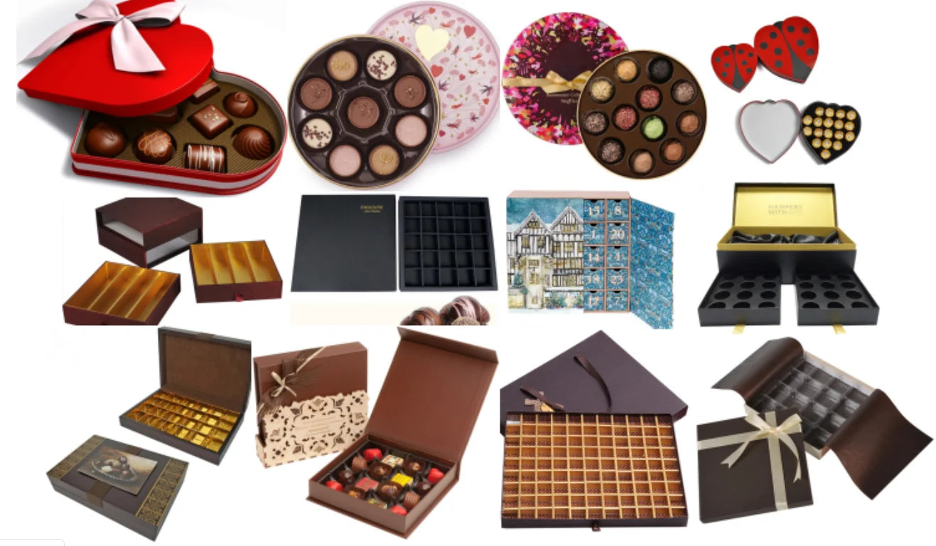 Wholesale Luxury Custom Eco-Friendly Recycled Materials Matt Lamination Rigid Magnetic Closure Chocolate Bonbon Boxes Packaging