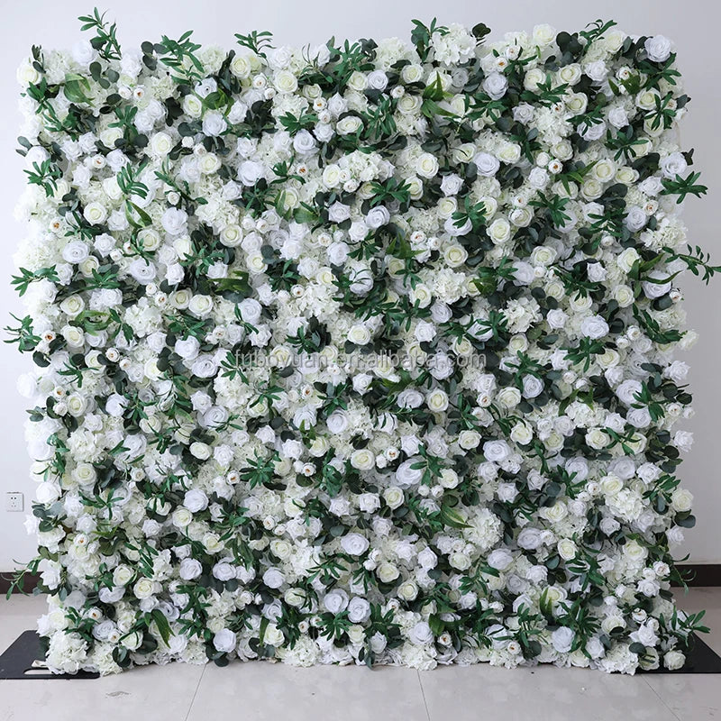 SW Artificial White Green Wedding Decoration Backdrop Grass Wall Cloth 8ft*8ft Greenwall Tropical Greenery Green Flower Wall Mat