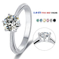 Abiding Jewelry Moissanite Rings Jewelry Solid Silver Engagement Rings 1ct D Color Moissanite Rings