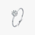 925 Sterling Silver Fine Jewelry Shining Exquisite Classic Clear 4mm Cubic Zirconia Simple Ring for Women Promise Ring
