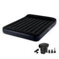 Modern PVC Queen Size Air Mattress With Built-in Pillow Portable Flocking Twin Inflatable Mattress Home Bedroom Hotel Park Use