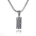 2023 Wholesale Retro Punk Jewelry Overbearing Stainless Steel Necklace Fashion True Words Column Necklace for Women