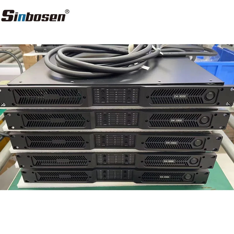 D4-3000 Class d 2 Ohms Work Amplifier 4 Channel 3000 Watts Subwoofer Audio Power Amplifier