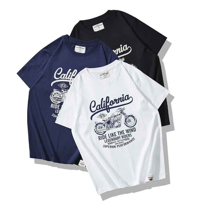 Men's T-Shirts Apparel 100% Cotton Graphic T-shirts Vintage Short Sleeve Casual Crew Neck Men Clothes Clothing Manufacturers