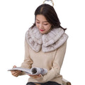 MWFur Fashion Cold Winter Fur Warmer Winter Fashion Women's Rex Rabbit Fur Collar Scarf Wrap for Girls