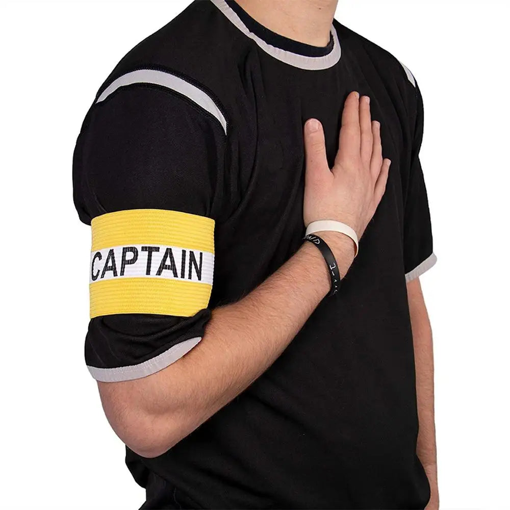 Wholesale Personalized Reusable Polyester & Elastic Thread Stripped Pattern Football Captain Armband for Outdoor Exercise