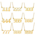 Fashion Non Tarnish PVD Plated Silver 18K Gold Lucky 111-999 Woman Stainless Steel Angel Number Necklace Jewelry