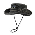 Retro Foldable Outdoor Letter Embroidered Denim Hat for Women Men Camping Western Style Washed Wide Brim Bucket Hats