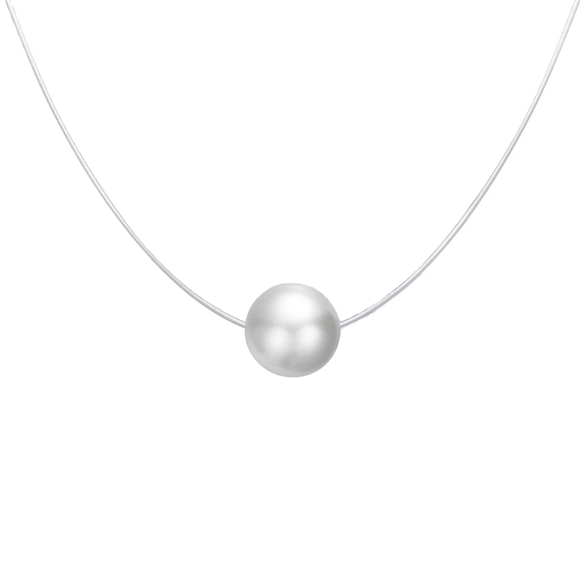 Festival Exclusive S925 Sterling Silver White Pearl Pendant Necklace Adjustable Lightweight Boho Bridal Jewelry Gift for Women