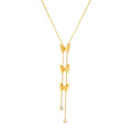 Exquisite Butterfly Pendant Necklace for Women Shiny Cubic Zirconia Jewelry Metal Stainless Steel Necklace Necklace Vermeil