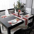New Year Home Decor Red Christmas Table Runner Cotton Polyester Linen Custom Table Runner for Dining
